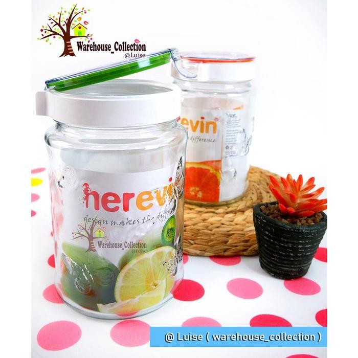 TOPLES CANISTER EMBOS LARGE TUTUP KLIP / TOPLES KUE LEBARAN HEREVIN/ TOPLES KACA CANTIK KC-143201