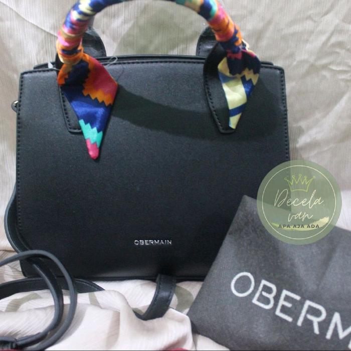 Obermain Black Jeanny Satchel (M) Hand Bag hitam Wanita