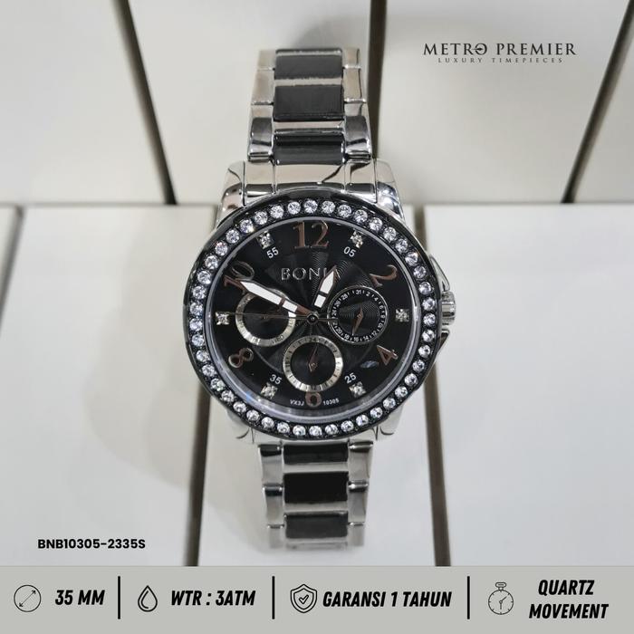 Bonia BNB 10305 - 2335S BNB10305-2335S Jam Tangan Wanita Analog Stainless Steel Original & Garansi R