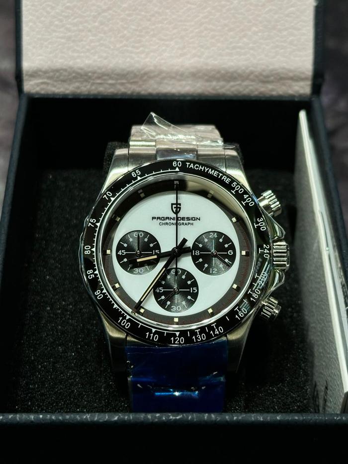 Jam Tangan Pria Pagani Design PM Daytona Racer Chrogongraph PD-1676 White Combination / Black Combin