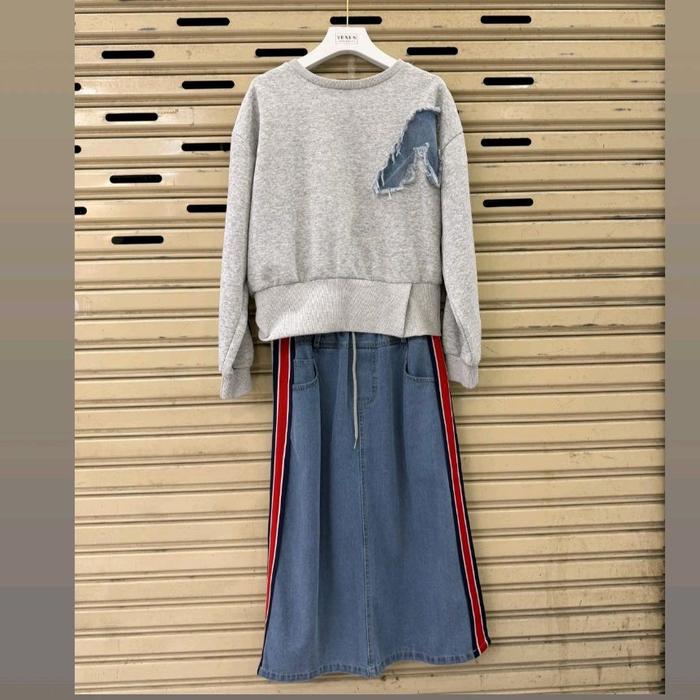 one set Rok calista denim wanita