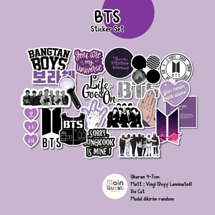 Sticker BTS | Sticker Aesthetic / Sticker Tumblr / Sticker Laptop / Sticker Anti Air / Sticker Vinyl