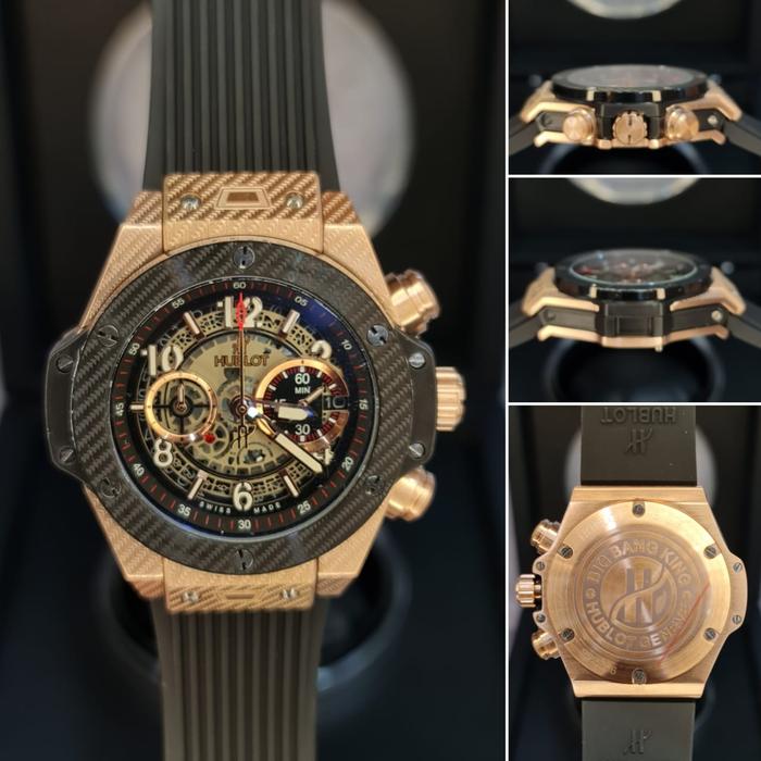 WatchHublot Big Bang King Carbon Pixel Black Gold Rubber Stainless