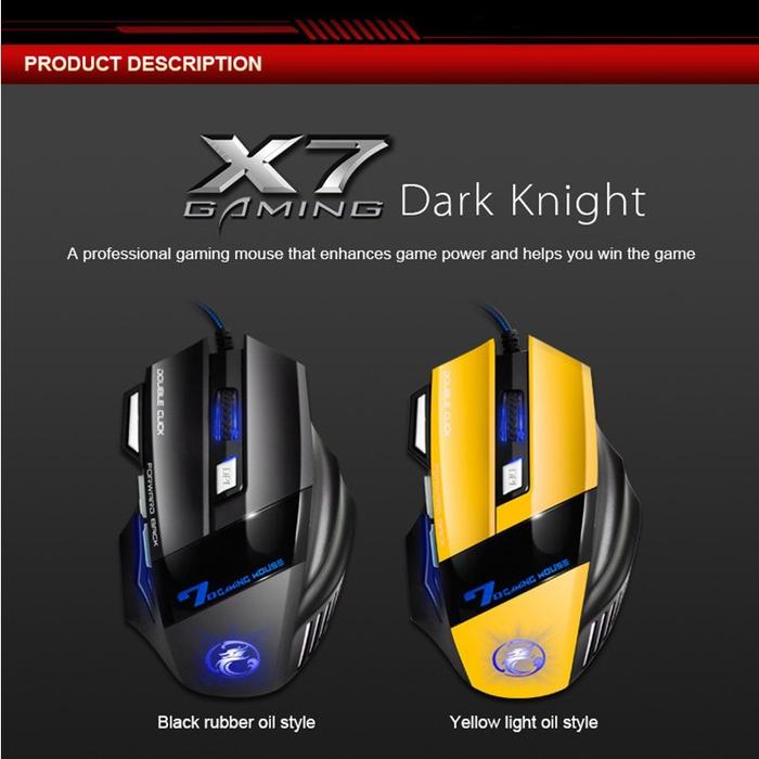 Gaming Mouse Rechargeable Mouse X7 LED Backlight + USB