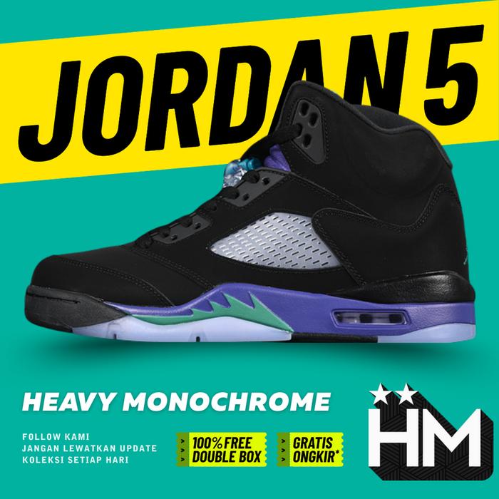 Jordan 5 Retro Black Grape Sneaker 136027-007 (Size 40-48.5)