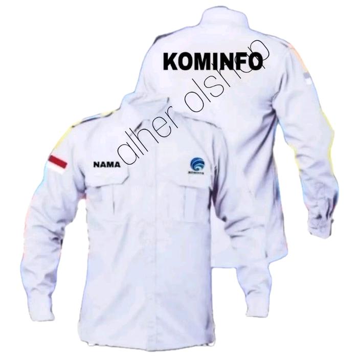 ready stok ful bordir kemeja Kominfo full bordir seragam Kominfo baju Kominfo pakaian Kominfo pdh KO