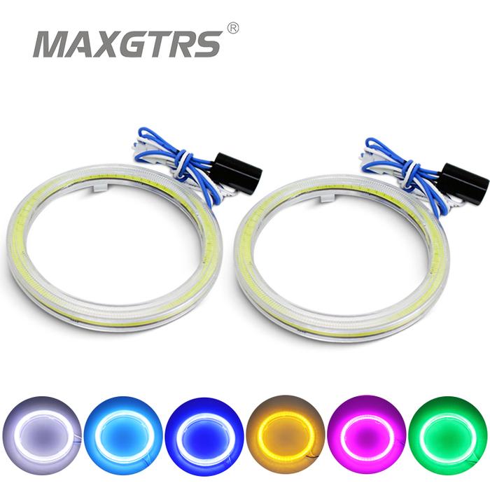2x 60 70 80 85 90 95mm Angel Eye COB LED Chip Motorcycle Car Light