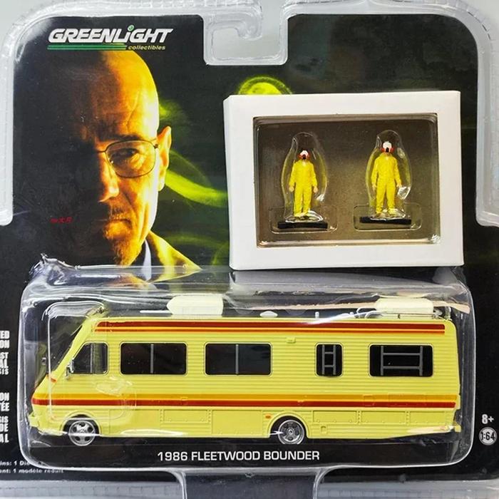 Diecast Alloy 1:64 Scale 1986 Fleetwood Bounder RV Yellow Bus Wagon Car Model Adult Classic Collecti
