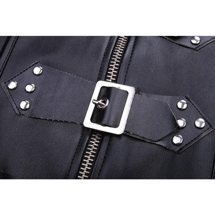 y Women Gothic Underbust Corset Steampunk Black PU Faux Leather Bustiers Lingerie Waist Trainer Halt