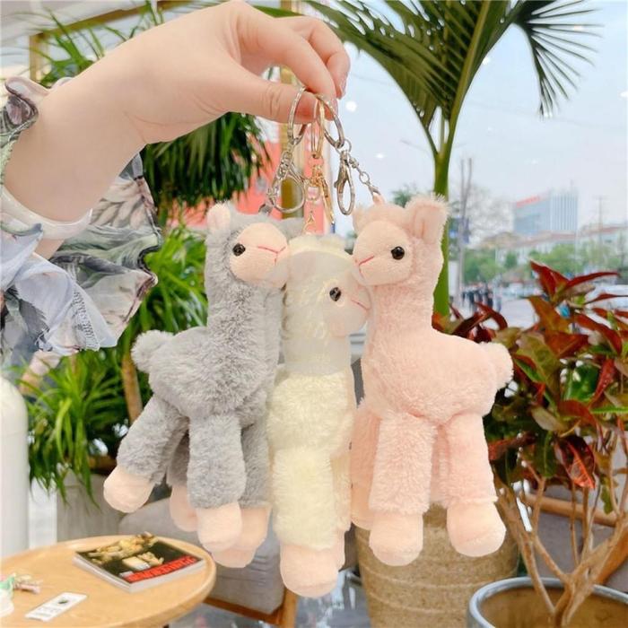 Gantungan Tas Alpaca Boneka Alpaca 18cm Bagcharm Plush Doll Keychain Gantungan Kunci Lucu Kado Grosi