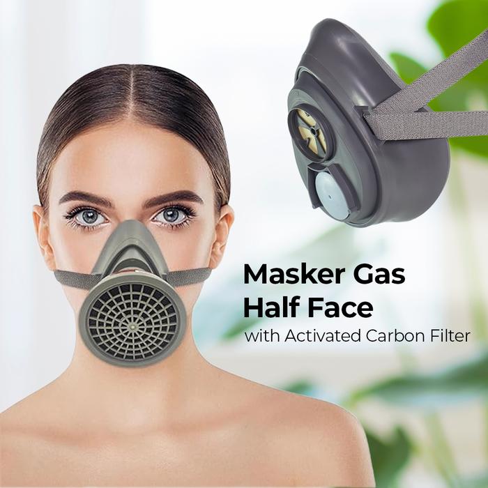 Mutiaramall - Masker Respirator Gas | Half Face Mask | Filter Karbon