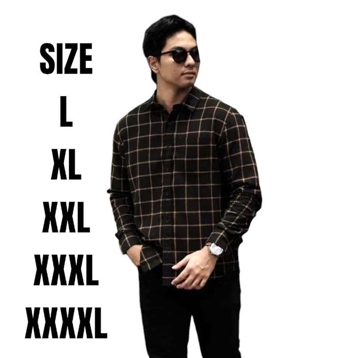 Kemeja Flanel Pria kemeja flanel kasual distro Hitam Surfing Panjang Dewasa karung jantan flannel