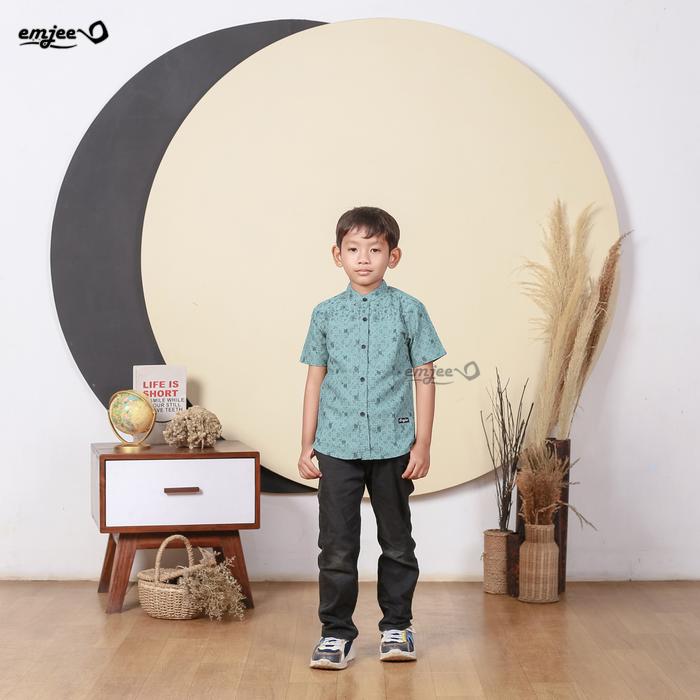 EMJEE Baju Koko Anak Kopelan Usia 1-11 thn Katun Motif Polos