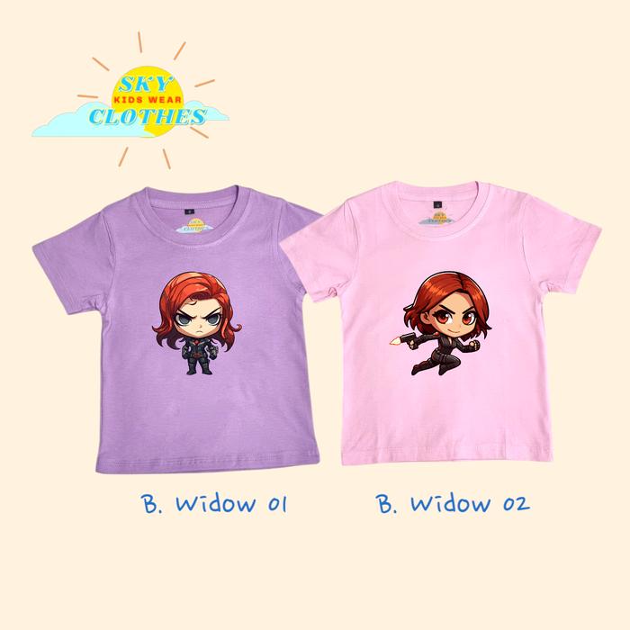 Kaos Anak Black Widow Kaos Black Widow Marvel Superhero