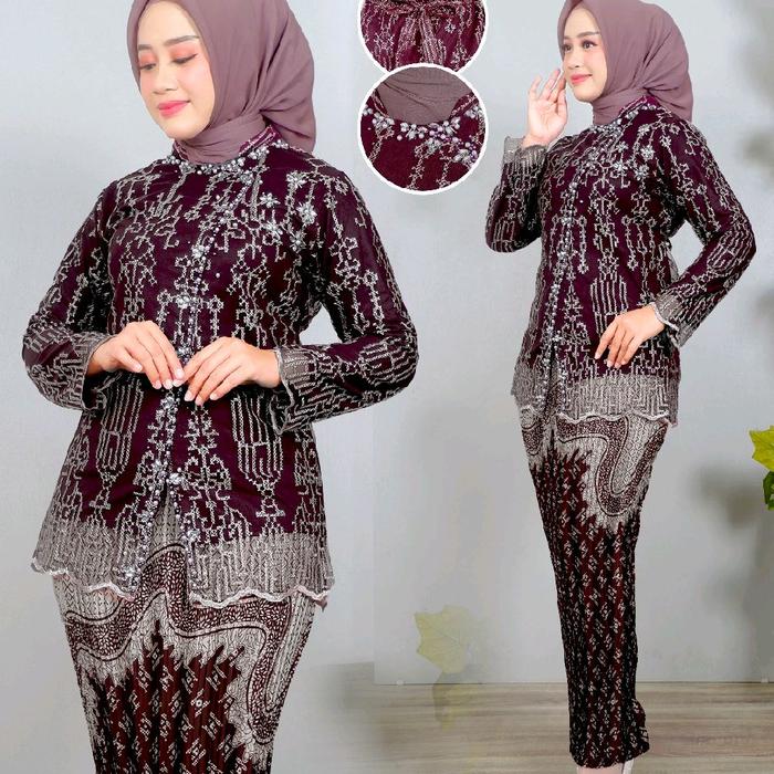 Free Hijab Setelan Kebaya Sarita - Set Kebaya Sarita - Kebaya Wisuda - Kebaya Kondangan