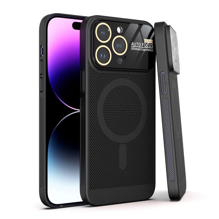 Myroots Air Flow Case Untuk Iphone 14 13 Series Breathable Cooling Case - Hitam, IP 14 PRO MAX