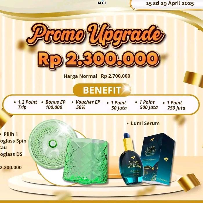 Paket Upgrade MCI dan Original MCI (pilih 1 Bioglas atau Biospin + free 1 produk sesuai pilihan bisa