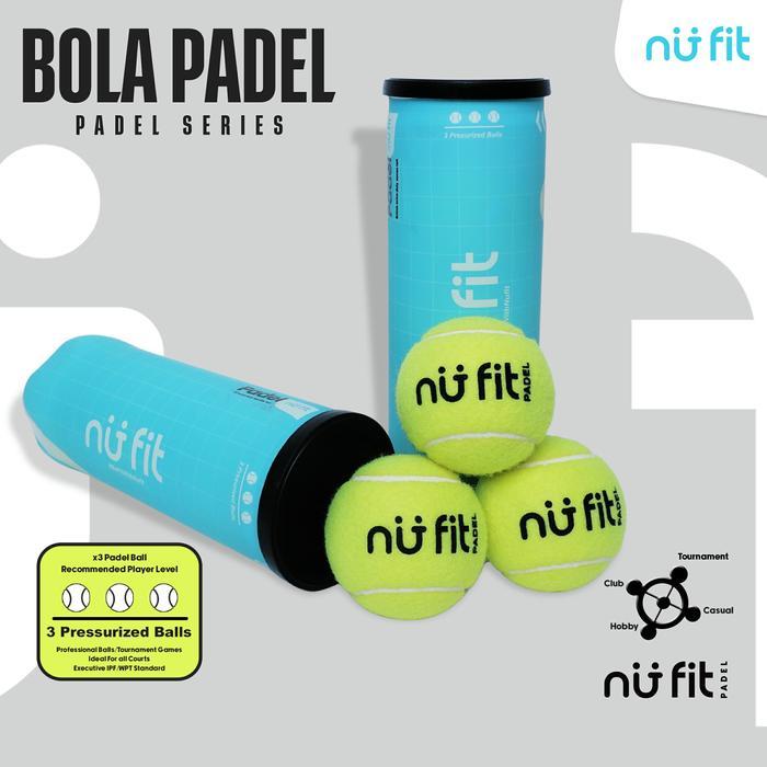 NU FIT - BOLA PADEL - PADEL BALLS ISI 3 - PRESSURIZED PADEL BALL - PADEL BALL PRO