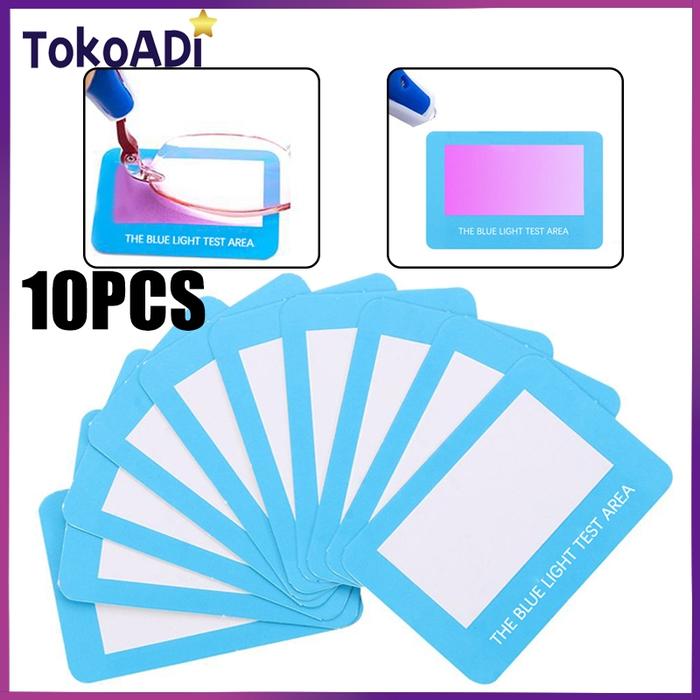 10PCS Kartu Test Kacamata Blue Light Uv Test Paper Alat Tes Sinar Biru Kacamata Blue Light