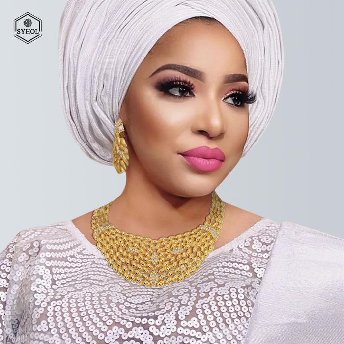 Trending Products Dubai Gold Plated Woman Jewelry Set Necklace
