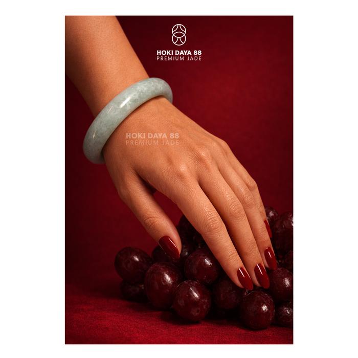 Hijau Classic Premium Burma - Gelang Bangle Giok Asli China Type A Fei Cui