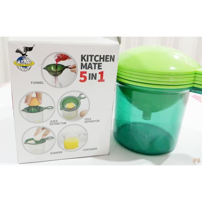 5in1 Kitchen Mate - corong, pemisah telur, pemeras, parutan, container