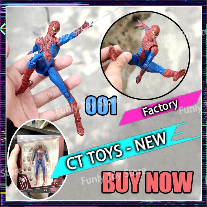 Ct Toys Spiderman Mafex 001 Peter Parker Andrew Garfield The Amazing Spider-Man Shf Anime Action Fig