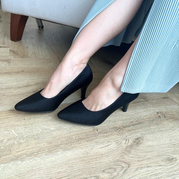 Laviola 2475 FFS- Sepatu Pantofel Heels Wanita Hak 7 cm Hitam Shoes