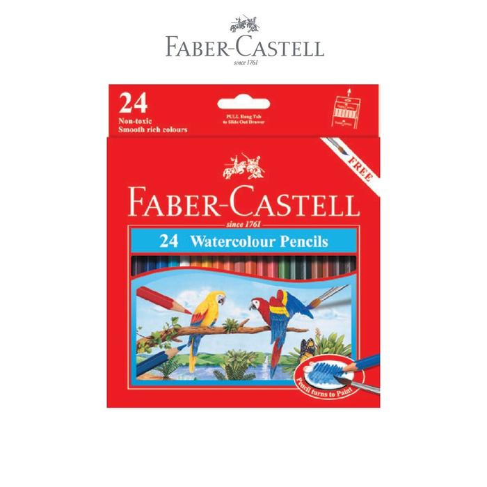 Pensil Warna Watercolour 24 Warna / Colour Pencils - Faber Castell MURAH