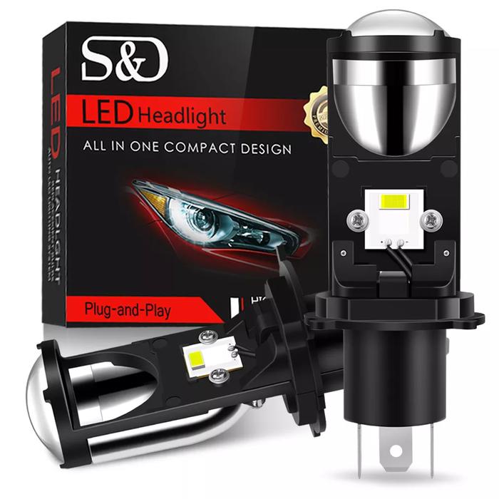 1pc 20000LM H4 LED Projector Headlight RHD LHD Lens  Auto Bulb CSP H4