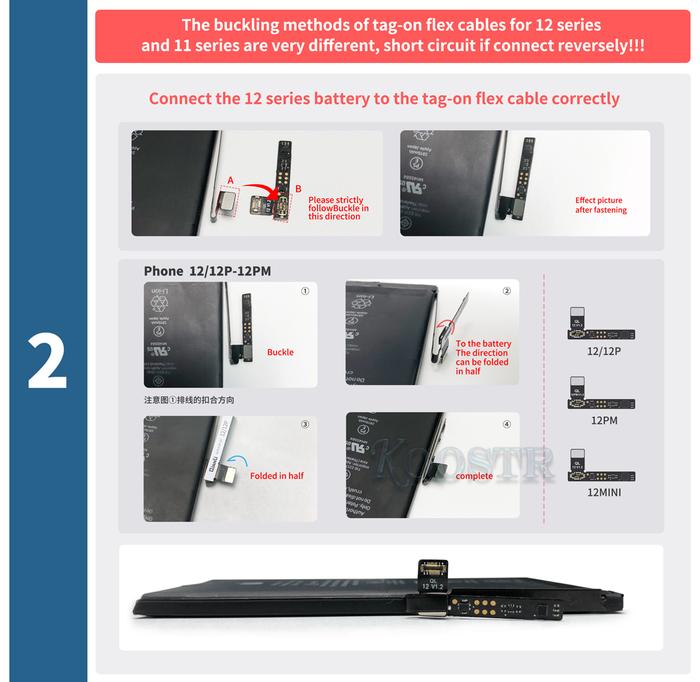 Kabel Fleksibel Baterai QIANLI 13 Kabel Eksternal Seri untuk 13 Mini