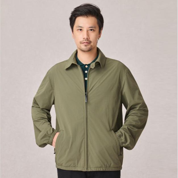 Jaket Bomber Pria Boxy Suede Vintage Work Jacket Fit untuk Pria dan Wanita Casual Warna Biru Navy Ba