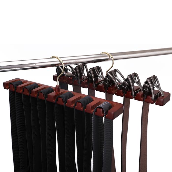 Wood Belt Rack Organizer Multifunctional Space Saving Wardrobe