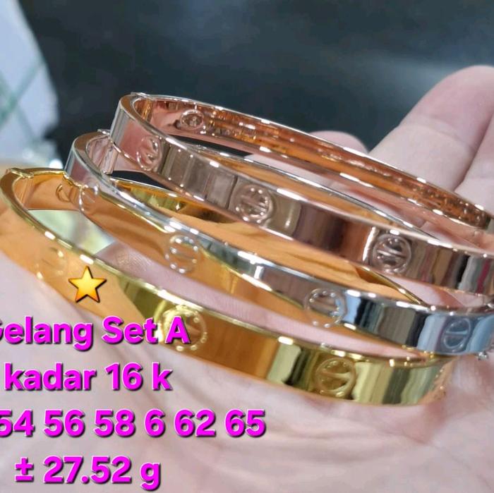 gelang cartier fashion emas 16k/700%