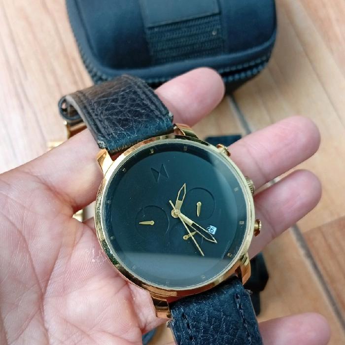 MVMT Chrono Leather Black Gold