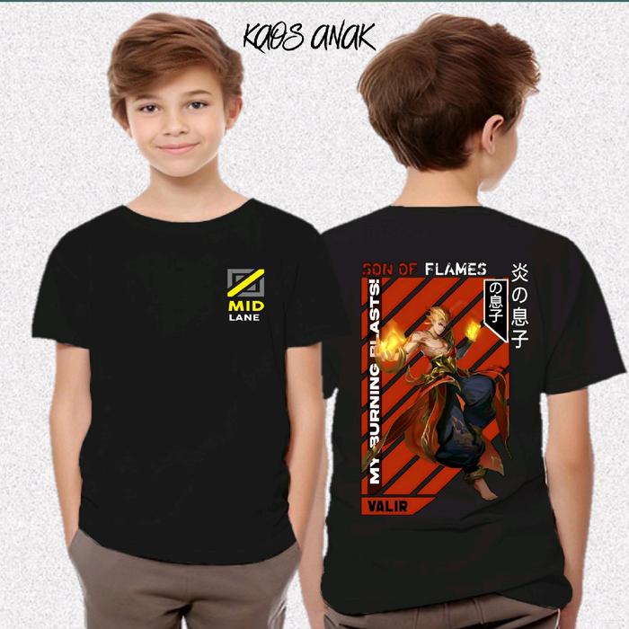 Kaos anak MOBILE LEGEND BANG BANG/ Baju anak HERO MOBILE LEGEND VALIR/ Fashion anak MLBB usia 2-13 t