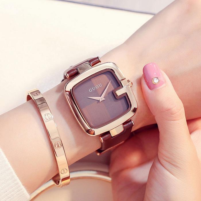 GUOU Top Brand Women's Watches Square Fashion zegarek damski Luxury