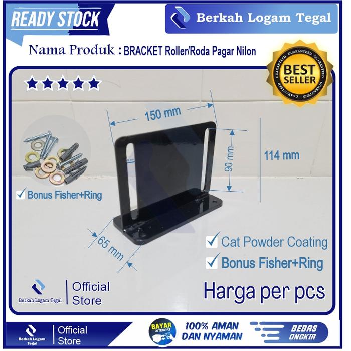 BRACKET Roller/Roda Pagar Nilon Komplit