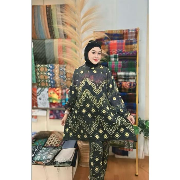 SETCEL SABRINA JUMPUTAN BATIK ETNIK HANDMADE PALEMBANG