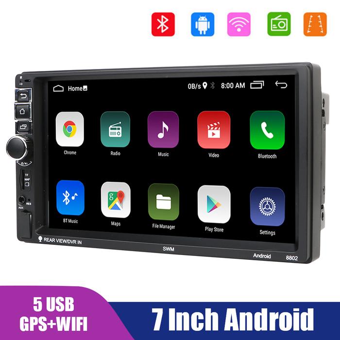 Hands-free MP3 MP5 FM Receiver TF 5-USB 2 Din Car Radio GPS Bluetooth WIFI Mirror Link Multimedia Pl