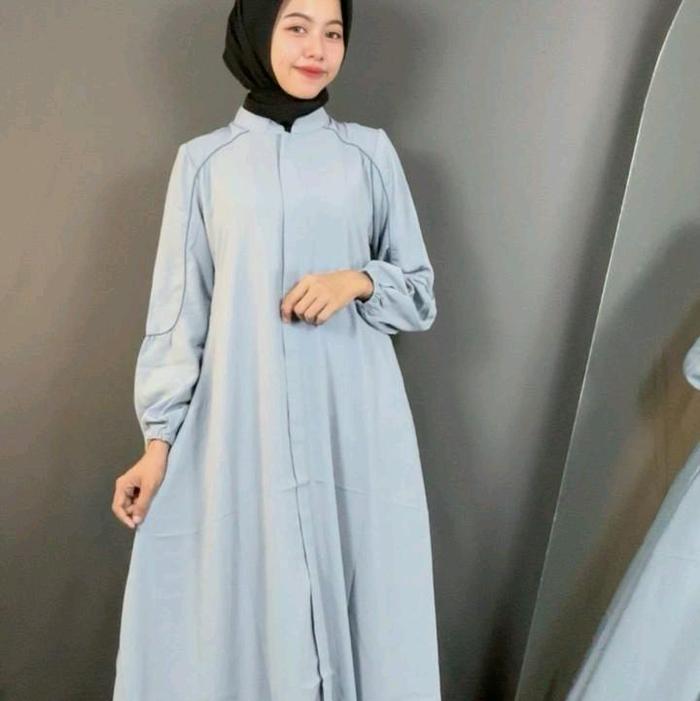 Gamis Darby/  dnl Ruxury polos lis bulat..bahan jetblack original premium
