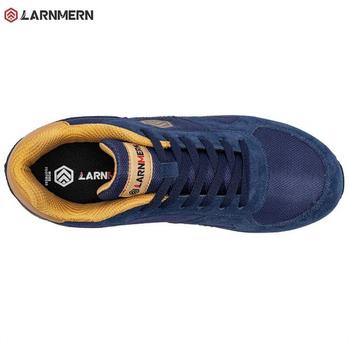 ORIGINAL LARNMERN Sepatu Safety Pria L9096 Navy Hitam AntiStatik dengan Bantalan Kaki & Tali Pengika