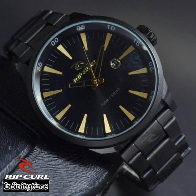 Jam Tangan Pria Analog Cembung dengan Tampilan Tanggal dan Rantai Stainless Steel