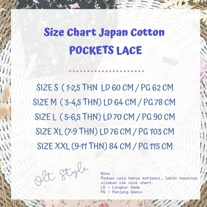Promo Ollet Gamis Katun Jepang Kantong Renda Anak Vinca COD