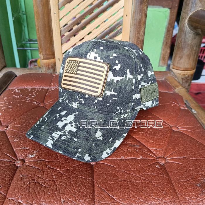 topi tactical loreng accupat plus logo usa cream full ripstop cotton bdu baseball caps velcro army