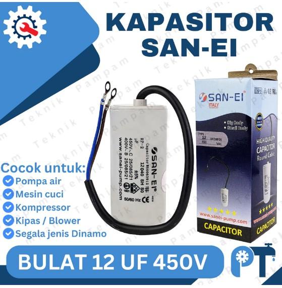 Laris KAPASITOR 12UF 450V SANEI BULAT CAPACITOR SAN-EI 12 UF MIKRO 450 VOLT