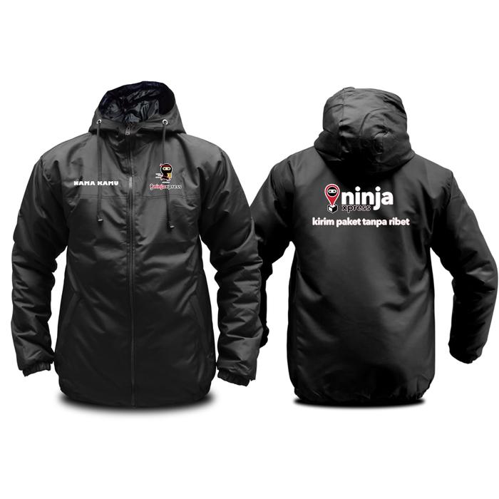 Jaket Kurir Ninja Jaket Pria Wanita Parasut Semi Waterproof Tebal Windproof Bisa Custom Logo Sablon