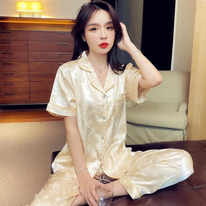 [LARISS] Baju Tidur Piyama/BajuModelTerbaru/Piyama wanita sutra sintetis yang baru diimpor/baju piya