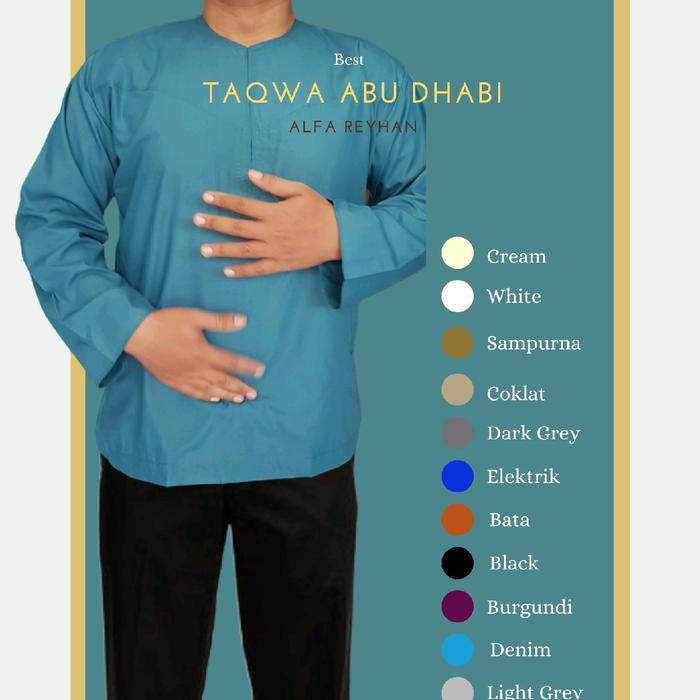 Terbaru Koko Uje, Koko Abudhabi, Koko Mesir Alfa Reyhan Taqwa Oblong Dewasa Muslim Panjang Pria Nyam