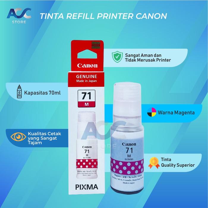 1 Set 4 Warna Tinta Canon GI‑71 Untuk Printer G1020 G2020 G2021 G2060 G3020 G3021 G3060 Volume Jumbo